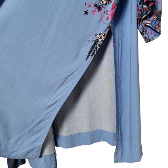 Ultimately Free People Womens Blue Floral Don't Know Kimono XS/S Boho Cottage - Picture 7 of 12